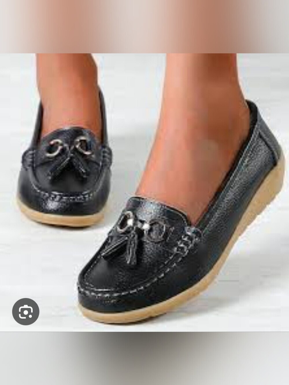 Women's Black Tassel Loafers - Comfortable Everyday Slip-Ons 7.5.
